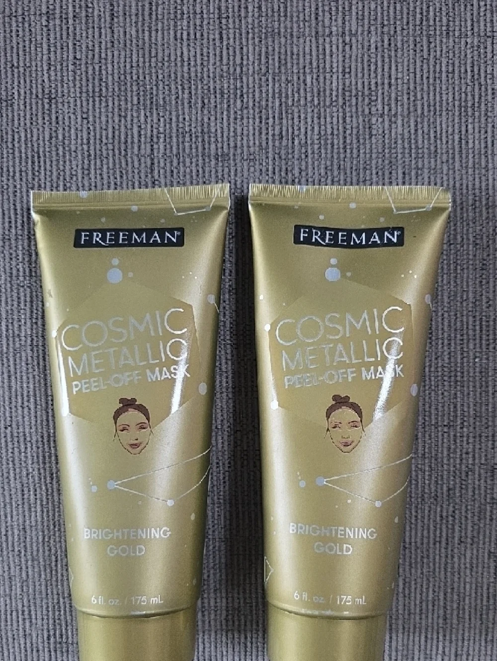 Freeman Cosmic Metallic Peel-Off Mask Trio -2 Gold & 1 Platinum,‎ New, 6oz. Each